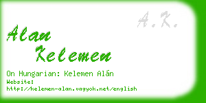 alan kelemen business card